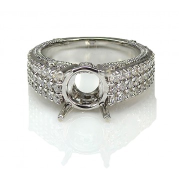 1.84 Cts. Full Cut Round Shape Diamond Engagement Ring